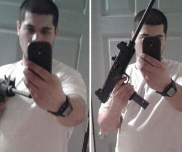 21 year old justin bahler posted selfies with a gun on facebook he then allegedly robbed a bank in michigan investigators who had seen the security camera footage recognized h